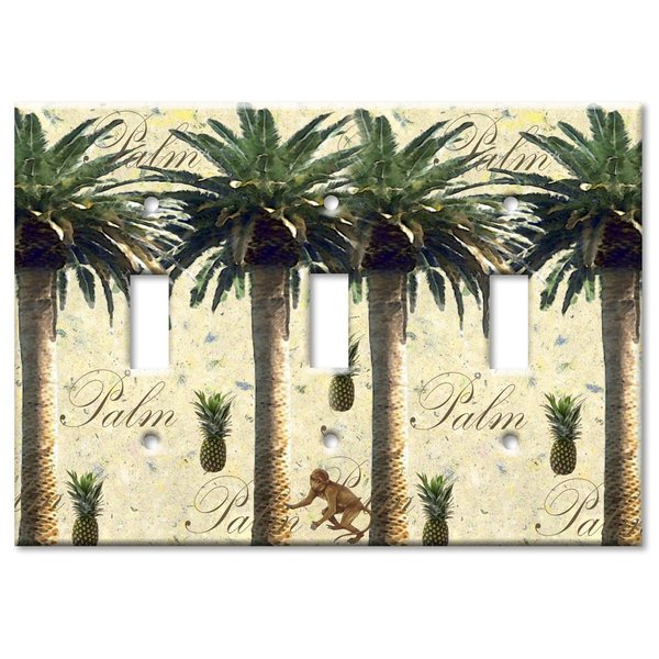 Art Plates - Palm Tree Switch Plate - Triple Toggle