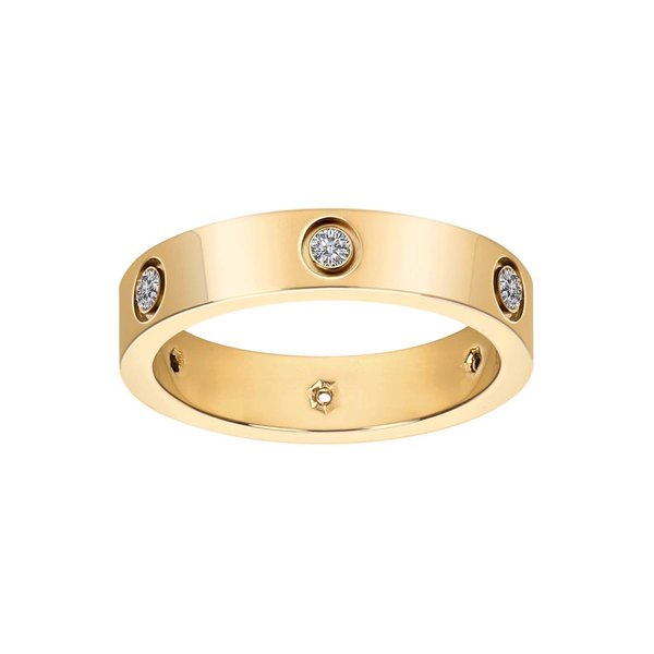 Aojun Fashion Classic 18K Gold Plated Titanium Steel Women Stacking Ring Best Gifts Couples Valentine's Day (Gold, 7)
