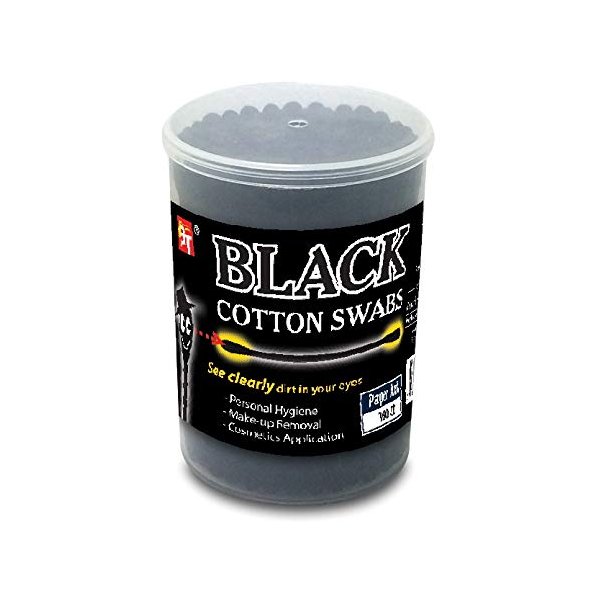 Black Cotton Swabs (100 ct) Oval Shape