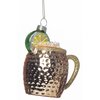 Set of 2 Glass Blown Christmas Ornaments Moscow Mule Mug, Drinks Drinking Blown Glass Cocktail Ornaments for Christmas Tree Decorations