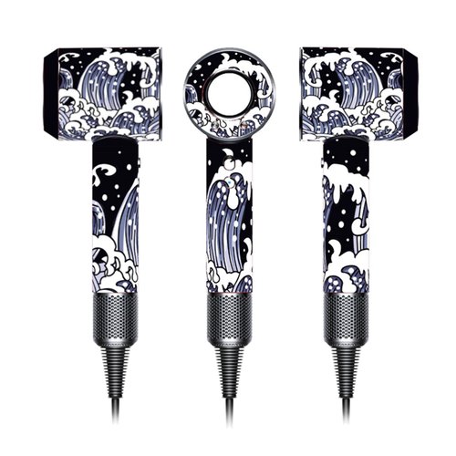 Skin Stickers Compatible with Dyson Hairdryer, Hairdryer Skin Decals，Protective Film Wrap Cover for Hair Dryer HD01 HD02 HD03（White Wave）