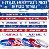 Capoda 36 Pieces Baseball Motivational Silicone Wristband, Baseball Party Decorations for Baseball Party Baseball Bracelets Jewelry Sports Gifts Supplies over 6 Years