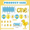 Glimin 44 Pcs Duck 1st Birthday Decorations Yellow Duck Balloon Rubber Duck Latex Balloon Animal Foil Balloon One Birthday Cake Topper Duck Party Tablecloths Duck Party Decor for Boys Girls(Fresh)