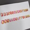 24Pcs Cat Press on Nails Short Fake Nails Cute Glue on Nails Full Cover Acrylic Nails Rainbow Cat Eye False Nails Glossy Stick on Nails Reusable Artificial Nails for Women Girls Manicure Decor