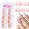 AddFavor Press on Nails Medium Square, 120pcs Fake Nails Press on Medium Square False Nail Pink White Gradient Acrylic Nails with Design for Women Girls