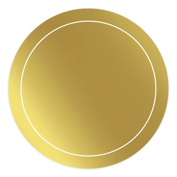 Andaz Press Round Circle Favor Gift Labels Stickers, Metallic Gold Ink, Solid Gold with Border, 40-Pack, Not Gold Foil, for Wedding Party Favors