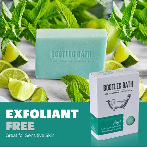 BOOTLEG BATH- Mojito Bath Bar, Fresh Citrus and Muddled Mint with Argan Oil, Natural Soap Bar, Moisturizing Body Soap for Men and Women, Eco Friendly, Handcrafted in USA, 4.4 oz Bar