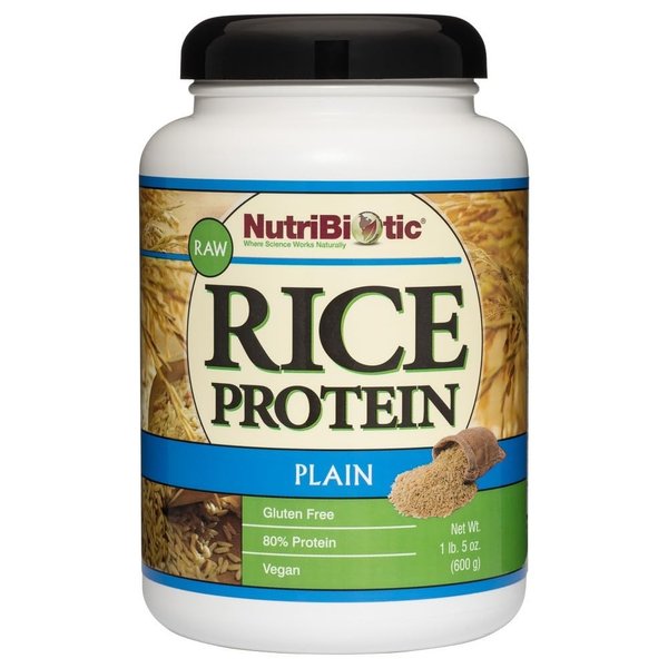 NutriBiotic – Plain Rice Protein, 1 Lb 5 oz (600g) - Low Carb, Keto-Friendly, Vegan, Raw Protein Powder - Grown & Processed without Chemicals, GMOs or Gluten - Easy to Digest & Nutrient-Rich