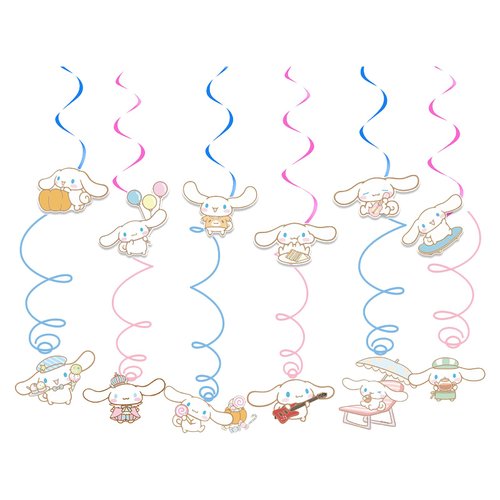 12Set Kawaii Hanging Swirls, Cute Birthday Party Decorations, Kawaii Anime Party Supplies