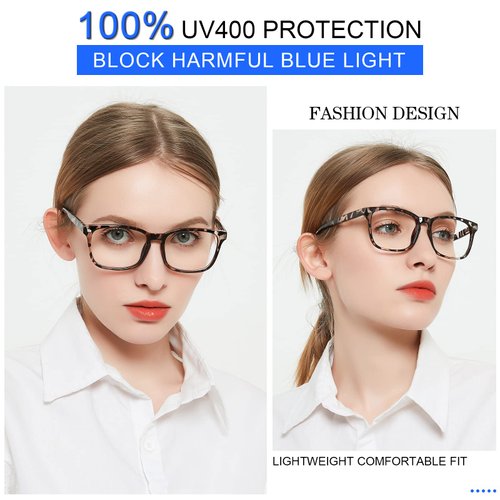 MARE AZZURO 3.50 Leopard Computer Reading Glasses Women Blue Light Blocking Readers 3.50, Trendy Leopard Gaming Readers 350