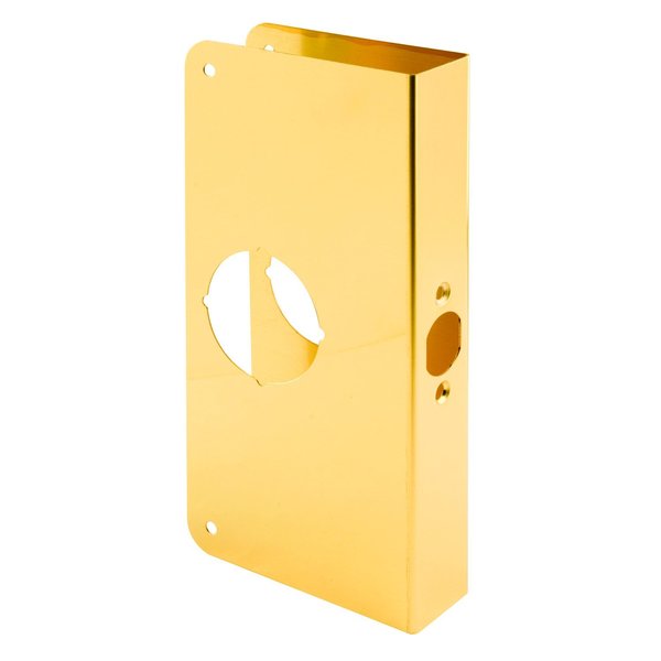 Prime-Line MP9403 Lock and Door Reinforcer, 1-3/4 In. x 2-3/4 In., Solid Brass, Polished Finish (Single Pack)