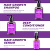 Hair Growth Shampoo and Conditioner Set W/Rosemary Oil Hair Growth Serum,Biotin Argan Oil Castor Oil Coconut Keratin Shampoo for Thinning Hair and Hair Loss,Deep Conditioner for Dry Damaged Curly Hair