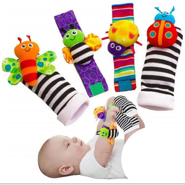 Generic baby sock, for babys between 0-12 months and watchbands with rattle, learning toy, Educational baby Watchbands Sock Set baby Sock with Rattle, gift for babys