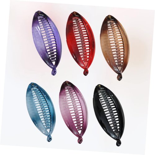 Mikinona 6pcs Hair Clips Ponytail Clip Fish Shape Clip Ponytail Holder Clip Banana Hair Clip As Headgear