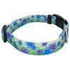 Country Brook Petz - Deluxe Blue April Blossoms Dog Collar - Made in The U.S.A. - Spring Collection Featuring Springtime Designs (1/2 Inch, Extra Small)