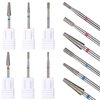 HINZIC 6PCS 3/32” Cuticle Nail Drill Bit Silver Safety Professional Diamond Nail Drill Bits Manicure for Nail Polishing Cleaner Cuticle Remover Nail Prepare Supplies Tool for Nail Techs