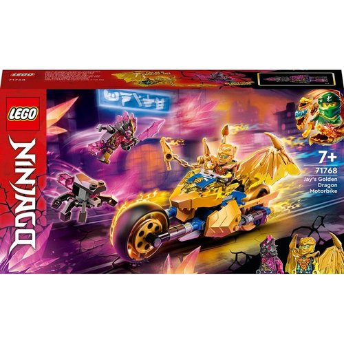 LEGO® NINJAGO® Jay’s Golden Dragon Motorbike 71768 Building Kit; Playset for Ages 7