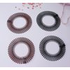 Sowaka 4 Pcs Circular Stretch Comb Plastic Black Brown Circle Spring Headband Flexible Hair Wrap Holder Hair Comb for Women Girls Outgoing Sports Hair Accessories (Round-black and brown)