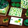 340 Pcs Shamrock Glitter Body Jewelry Stickers St. Patrick's Day Accessories Glitter Face Stickers Glittered Three Leaf Body Clover Stickers for Women Parade Party Favors Decoration