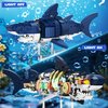 Shark Building Block Set for Boy 8-12, Ideas Sea Animal Building Blocks Toys with Lighting and Rotatable Link Components, STEM Toys for Kids Adults Crossing Ocean Lovers, 666Pcs