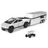 Cybertruck Toy Trucks with Trailer RV 1/32 Cyber Truck Diecast Model Cars Cybertruck Metal Toy Cars Gifts for Kids Cybertruck Model Lovers Collection Idea for Boys 3 Years Up