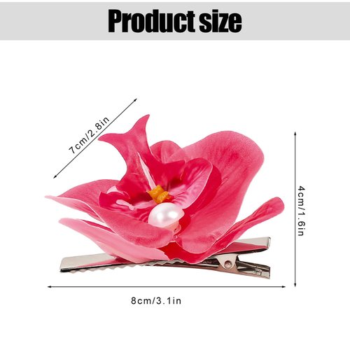 3PCS Flower Hair Clips,Butterfly Orchid Hairpin,Orchid Hair Clip for Teens Women Summer,Hair Barrettes for Bride Wedding Accessories Beach Party Wedding Decoration