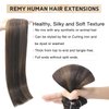 Atbering Clip in Hair Extensions, Seamless Clip in Hair Extensions Real Human Hair for Women, Thick Dark Brown Mixed Chestnut Brown Hair Extensions Clip ins Full Shine 16inch 115g 7pcs