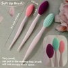 3 PCS Lip Scrub Brush, Double-Sided Mini Silicone Exfoliating Brush for Men Women, lip lightening for dark lips