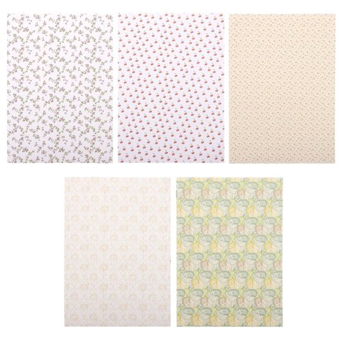 JOINPAYA Dollhouse Wall Decals Floral: Self Adhesive Stickers Wallpaper for Miniature House DIY Craft Lovely Fairy Dolls 1:12scale 5sheets