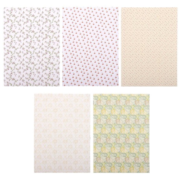 JOINPAYA Dollhouse Wall Decals Floral: Self Adhesive Stickers Wallpaper for Miniature House DIY Craft Lovely Fairy Dolls 1:12scale 5sheets