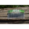 Pretty Shades of Green Sea Glass Hair Comb