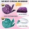 ZILAMPU Hairband, 8 PCS No Heat Curling Rod Headband for Women Girls Long Wave Curl, Soft Hair Curler to Sleep In Overnight Curls, Includes Hair Clip & Elastic Hair Ties, Gifts Set