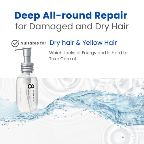 8 THE THALASSO Natural Hair Oil for Women & Men, Anti Frizz Serum by Glycerin, Lecithin, Squalane, Rosemary, Peppermint & Tea Tree, Hair Oil Treatment by Japan, Paraben & Sulfate Free 3.38 Fl Oz MOIST