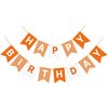 Eaezerav Orange Happy Birthday Banner Bunting Banner Sign, Birthday Garland Tea Party Decorations, Fall Halloween Thanksgiving Birthday Party Supplies for Kids and Adults
