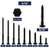5/16" x 4" Hex Head Lag Screws Bolts 10Pcs 304 Stainless Steel 18-8, Partial Thread, Hexagon Head Wood Screws by Black Oxide by SG TZH