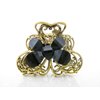 Medium butterfly flower jeweled antique bronze hair claw clip (Primary color: Red)