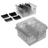 Limit Comb Storage Box Comb Storage Case Clipper Comb Holder Hair Clipper Rack for Hair Trimmers Clippers Salon Hairdressing Tool Transparent Gray