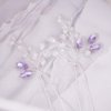 JWICOS Lavender Bridal Wedding Hair Pins Crystal Beads Hair Accessories for Brides and Bridesmaid Pack of 2