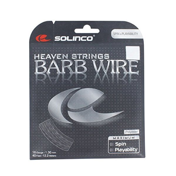 Solinco Barb Wire 16G 1.30MM Tennis String (Black)