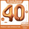 Number 40 Orange Balloons 40 Inch Giant Orange 40 Number Foil Helium Balloons for 40th Orange Birthday Party Supplies 40th Anniversary Events Decorations