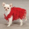 East Side Collection Polyester Ruffle Dog Dress, Small/Medium, Red