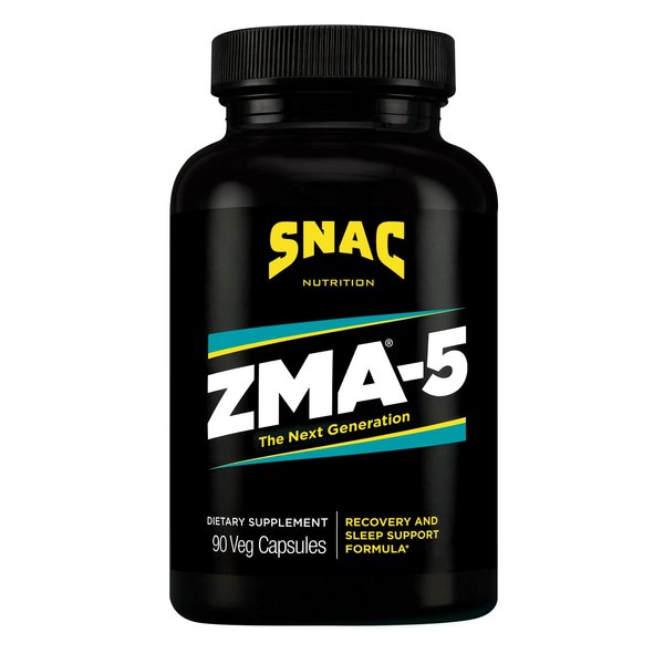 SNAC ZMA-5 Sleep Aid Supplement, Promote Muscle Recovery & Growth, Immune Support, & Restorative Sleep with Zinc, Magnesium & 5-HTP, Post Workout, Before Bed ZMA Supplements 90 Veggie Capsules