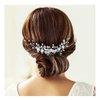 Yokawe Bridal Wedding Hair Comb Silver Crystal Bride Side Combs Flower and Rhinestone Hair Accessories for Women and Girls