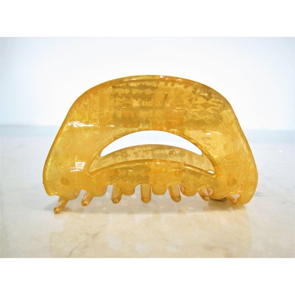 Generic Painted marbled glitter acrylic hair claw clamp clips thin fine medium hair (Primary color: Orange), 1 Count (Pack of 1)