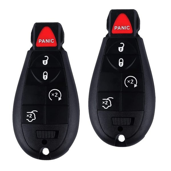 5 Buttons Replacement for Keyless Entry Remote Car Key Vehicles Jeep Commander 2008-2012, Grand Cherokee 2008-2013 M3N5WY783X, Pack of 2