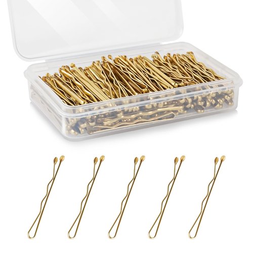 Mini Bobby Pins Gold, 150 Count 1.38 Inch Small Hair Bobby Pins with Storage Box for Kids, Girls and Women, Premium Hair Mini Bobby Pins for All Hair Types - Blonde