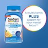 Centrum MultiGummies Multi+ Dual Action Mental Focus Adult Multivitamin with Caffeine from Green Tea, Supports Mental Focus, Attention and Alertness, Lemon/Orange Flavors - 90 Count