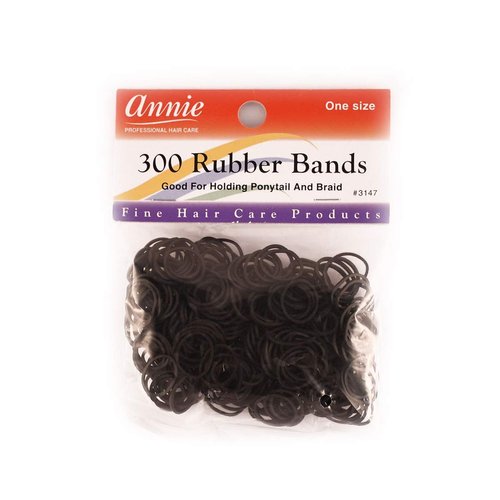 Annie 300 Rubber Bands Assorted Size Black and White 3155