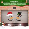 Coume 22 Pieces Merry Christmas Decorations Garage Door Decor Snowman Magnets Stickers Refrigerator Decal Face Set Reflective Car Magnetic for Xmas Holiday Fridge