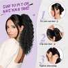Somoreaty Curly Ponytail Extension for Black Women 20 Inch Wavy Curly Drawstring Ponytail Clip in Hair Extensions Synthetic Hairpieces Pony Tails Hair Extensions for Women(T1B/30)